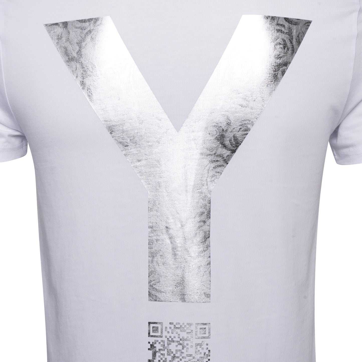 T-Shirt - White/Silver Floral - 100% Organic Cotton