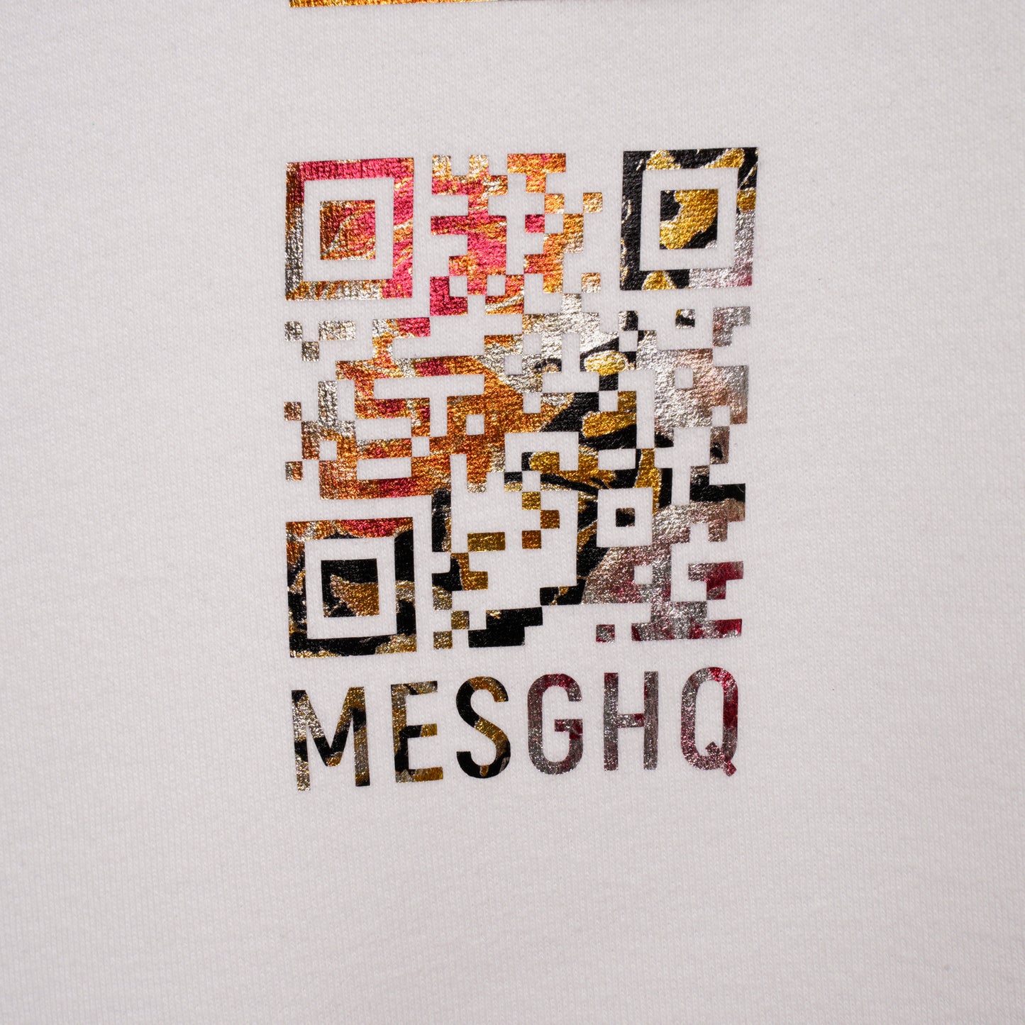 Hooded Sweatshirt - White/Metallic Floral - Organic Cotton & Recy Polyester