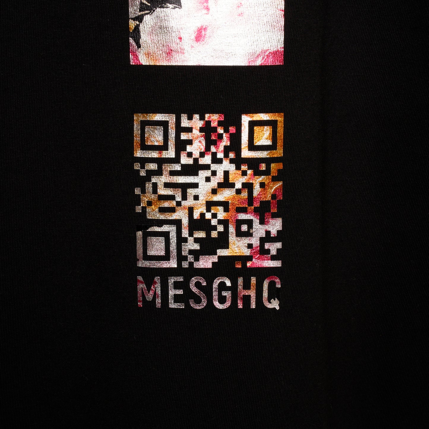 Oversized T-Shirt - Black/Metallic Floral - 100% Organic Cotton
