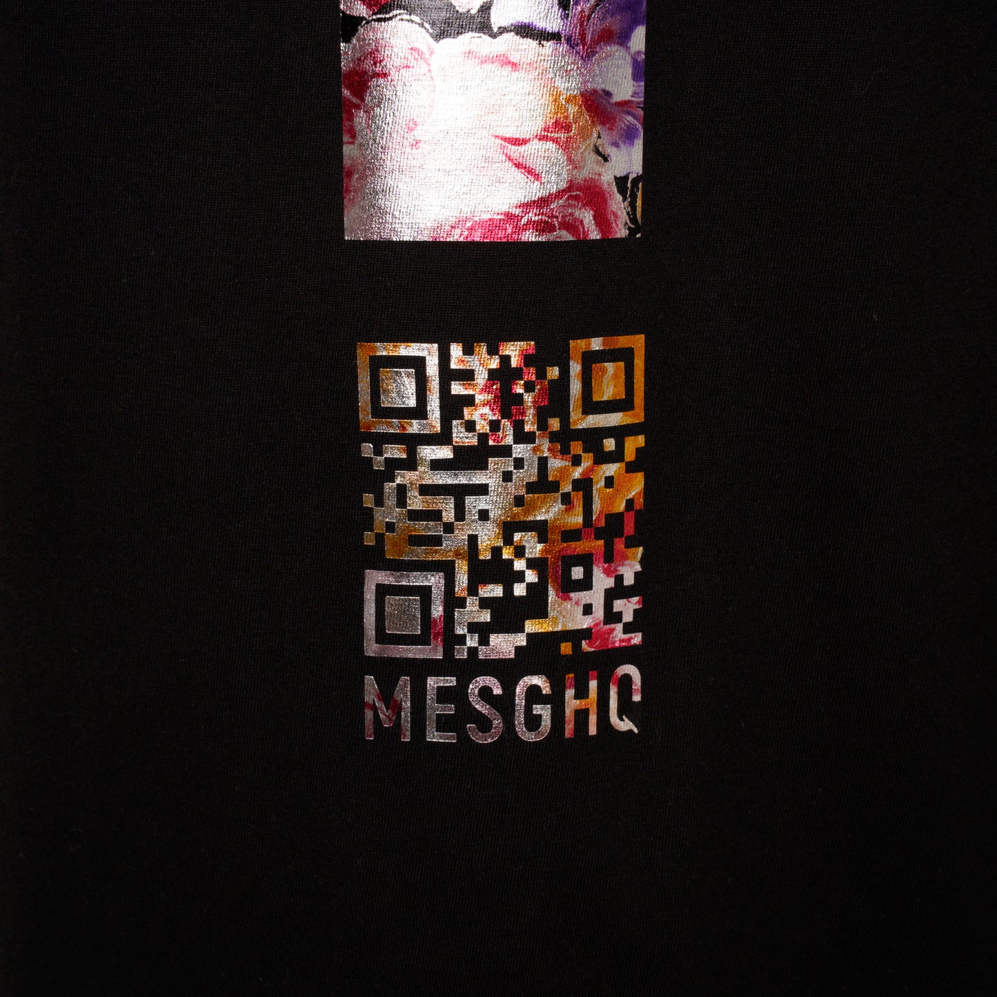 T-Shirt - Black/Metallic Floral - 100% Organic Cotton