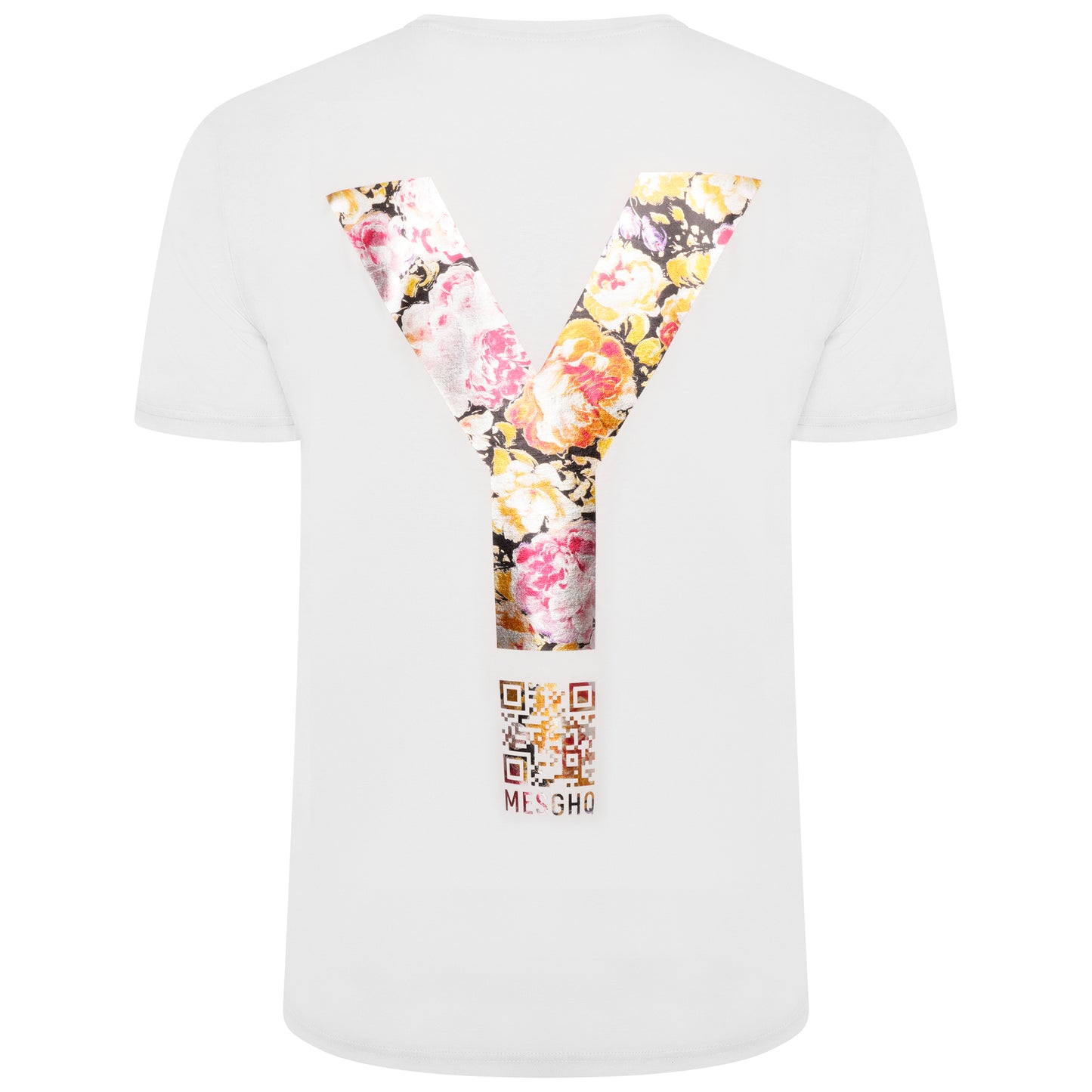 T-Shirt - White/Metallic Floral - 100% Organic Cotton