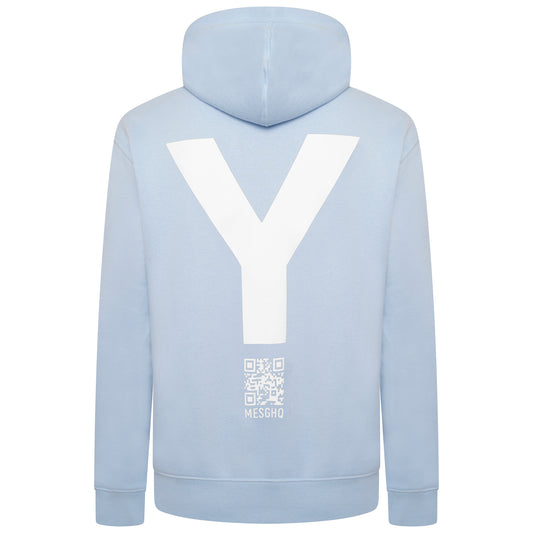 Hooded Sweatshirt - Blue/White - Organic Cotton & Recy Polyester