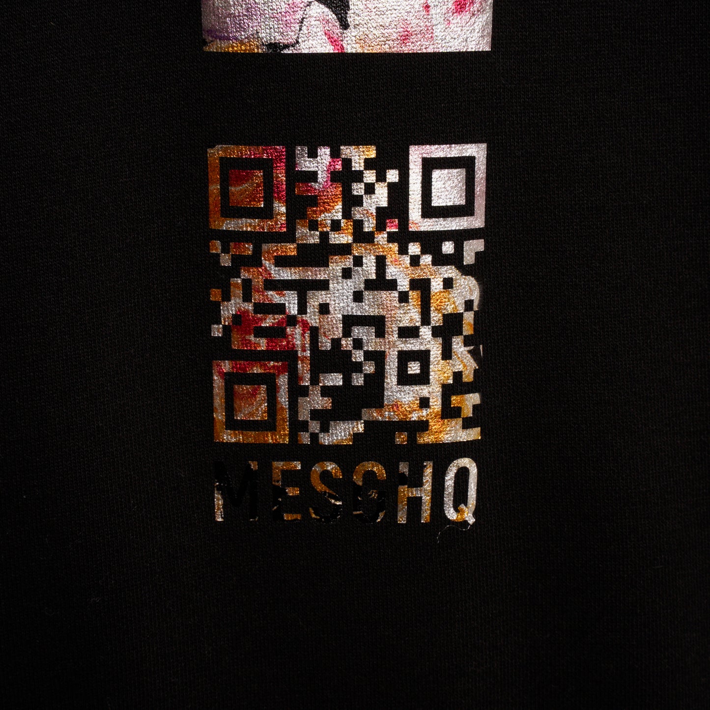 Hooded Sweatshirt - Black/Metallic Floral - Organic Cotton & Recycled Polyester