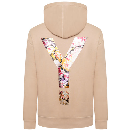 Hooded Sweatshirt - Sand/Metallic Floral - Organic Cotton & Recy Polyester