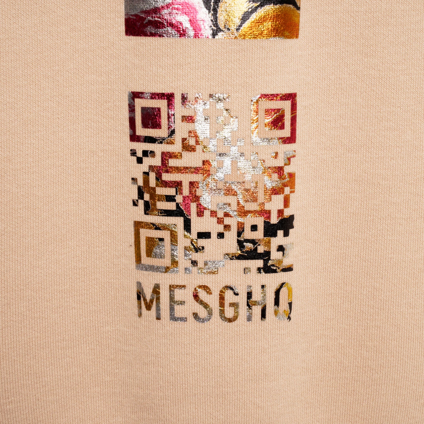 Hooded Sweatshirt - Sand/Metallic Floral - Organic Cotton & Recy Polyester